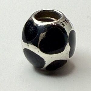 Pandora Black Enamel Hearts Charm Sterling Silver ALE 925 Threaded